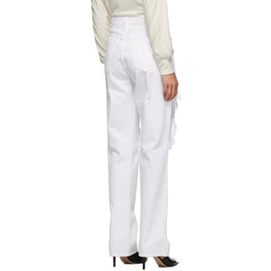 Frame White Rumpled 'Le Hollywood' Jeans