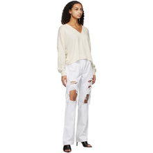 Frame White Rumpled 'Le Hollywood' Jeans