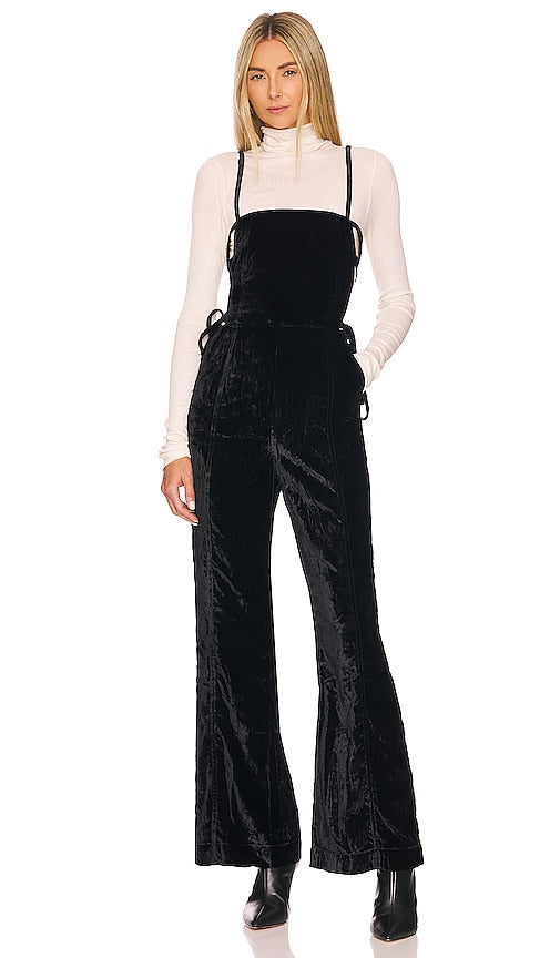Free People 90s Forever Overall in Black Personnes gratuites 90s pour toujours dans l'ensemble en noir 90年代的自由人永远是黑色的