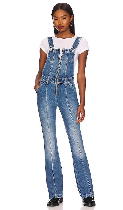 Free People Camilla Slim Boot Overall in Blue Personnes gratuites Camilla Slim Boot Globalement en bleu 自由人Camilla Slim Boot总体蓝色