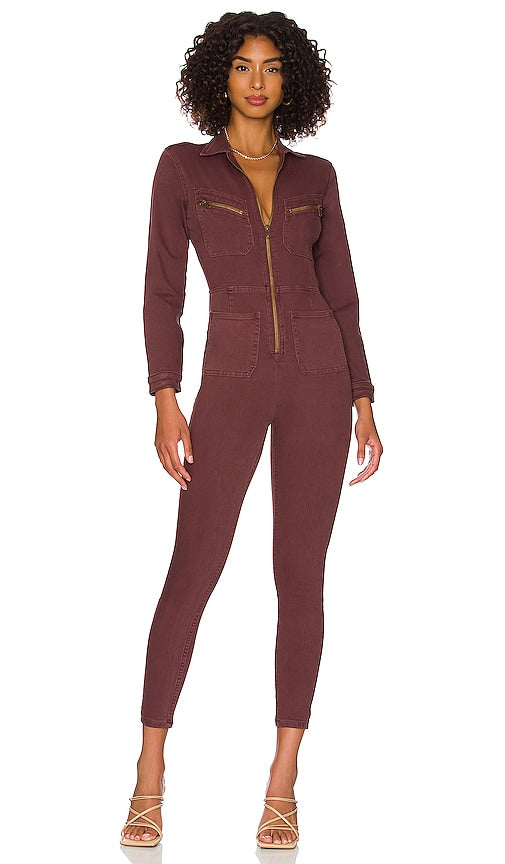 Free People Lennox Jumpsuit in Wine Personnes libres Lennox Jumps Cuit en vin 自由人Lennox连身裤穿着葡萄酒