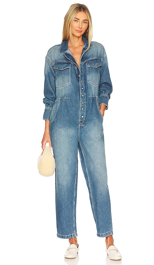 Free People x Care FP Townes Jumpsuit in Blue Personnes gratuites x Care fp Townes Jumps combinaison en bleu 自由人x护理FP城镇连身裤穿着蓝色