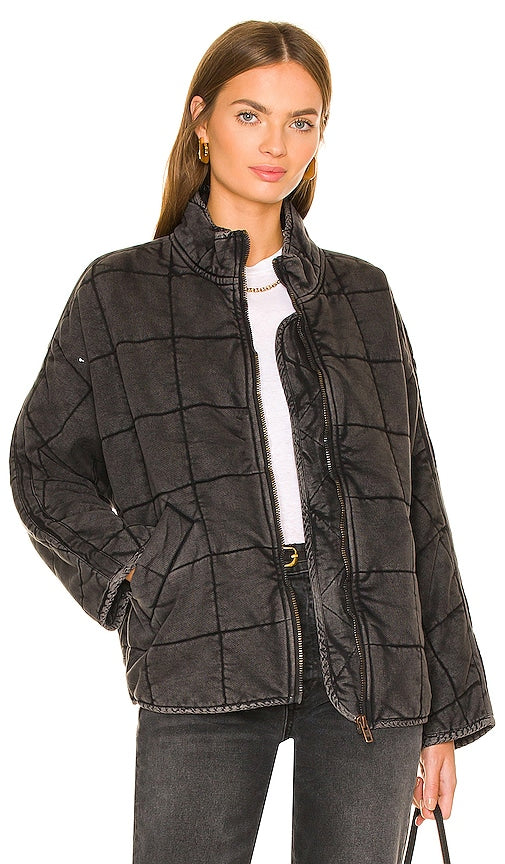 Free People x We The Free Dolman Quilted Jacket in Black Personnes gratuites x nous la veste matelasrée Dolman gratuite en noir 自由人X我们免费的Dolman缝外套穿着黑色