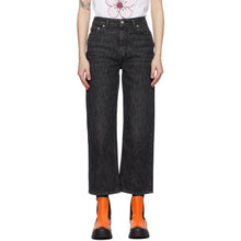 GANNI Black Washed High Waisted Cropped Jeans - Jeans coupés à taille haute hautes de Ganni Noir - 가니 블랙은 하이 웨이스트를 자른 청바지를 씻었습니다