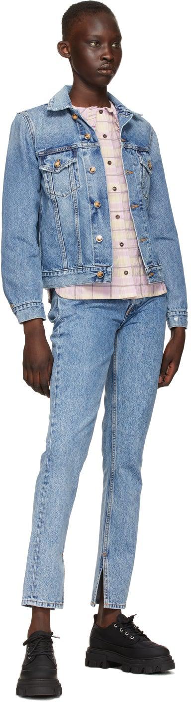 GANNI Blue Overwashed Denim Jacket