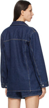 GANNI Navy Levi's Edition Denim Oversized Double-Breasted Jacket