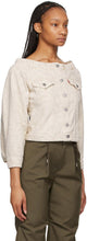 GANNI Off-White Levi's Edition Denim Printed Off-The-Shoulder Jacket