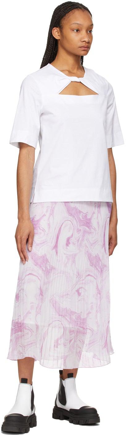 GANNI White Twist T-Shirt