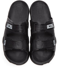 GCDS Black Rubber Slider Sandals