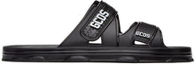 GCDS Black Rubber Slider Sandals - Sandales de curseur en caoutchouc noir GCDS - GCD 검은 고무 슬라이더 샌들