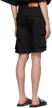 GCDS Black Twill Cargo Shorts