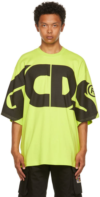 GCDS Green Macro Logo T-Shirt - T-shirt Vert Macro Logo GCDS - GCD 녹색 매크로 로고 티셔츠