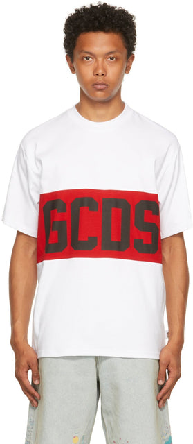 GCDS White Band Logo T-Shirt - T-shirt logo de bande blanche GCDS - GCD 화이트 밴드 로고 티셔츠