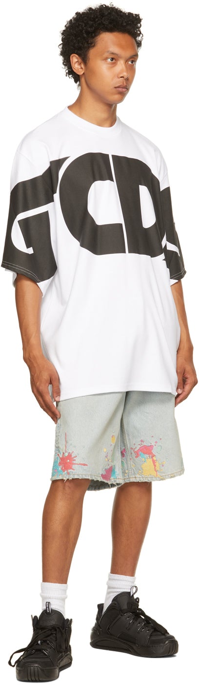 GCDS White Macro Logo T-Shirt