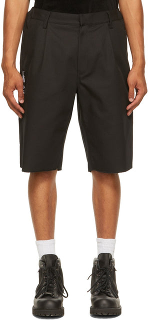 GR10K Black Klopman Ring Patch Shorts - Short de raccord de raccord de Klopman noir Gr10K - GR10K 검은 색 Klopman 링 패치 반바지