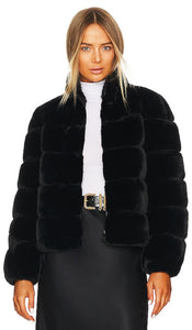 Generation Love Jodi Faux Fur Jacket in Black Génération Love Jodi Faux Fur Veste en noir 一代爱乔迪人造皮草夹克黑色