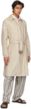 Giorgio Armani Beige Coated Linen Trench Coat