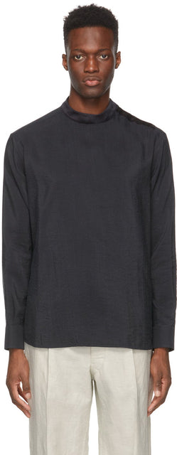 Giorgio Armani Black Silk Whipcord Shirt - Chemise de Wikcord de soie noire Giorgio Armani - 조르지오 아르마니 검은 실크 채찍 셔츠