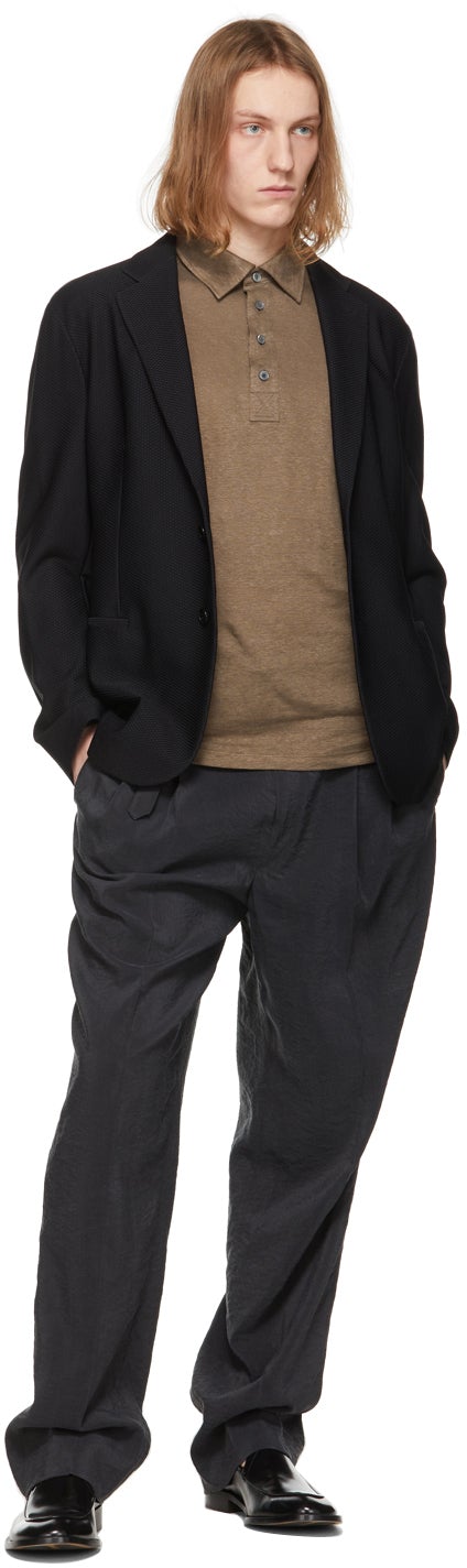 Giorgio Armani Black Warp Knitted Blazer