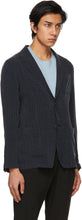 Giorgio Armani Navy Jacquard Braid Design Blazer
