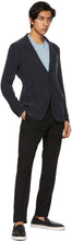 Giorgio Armani Navy Jacquard Braid Design Blazer