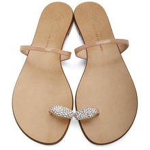 Giuseppe Zanotti Beige Patent Ring Sandals