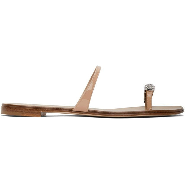 Giuseppe Zanotti Beige Patent Ring Sandals - Giuseppe Zanotti Beige Beige Bague Sandales - Giuseppe Zanotti 베이지 색 특허 샌들