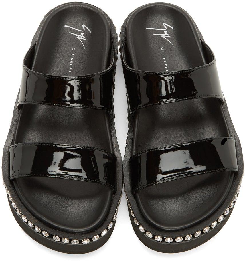 Giuseppe Zanotti Black Jolanda Crystal Sandals