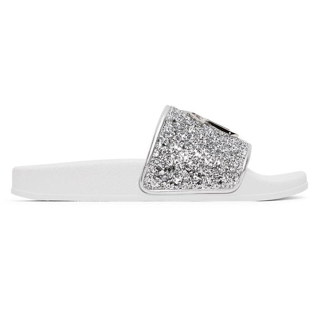 Giuseppe Zanotti Silver New Laburela Pool Slides - Giuseppe Zanotti Silver New Laburela Pools Dlides - Giuseppe Zanotti 실버 새로운 Laburela 풀 슬라이드