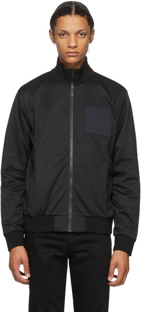 Givenchy Black Address Logo Patch Bomber Jacket - Givenchy Black Adresse Logo Patch Jacket Bomber - GIVENCHY BLACK ADDRESS 로고 패치 폭격기 재킷