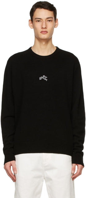 Givenchy Black Cashmere Embroidered Refracted Sweater - Pull réfragé réfracté brodé Givenchy Black Cachemire - 지방시 블랙 캐시미어 수 놓은 굴절 스웨터