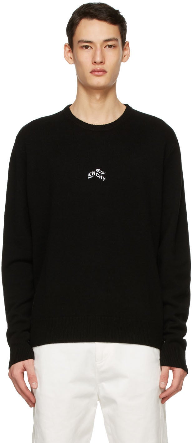 Givenchy Black Cashmere Embroidered Refracted Sweater - Pull réfragé réfracté brodé Givenchy Black Cachemire - 지방시 블랙 캐시미어 수 놓은 굴절 스웨터