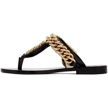 Givenchy Black Chain Thong Sandals