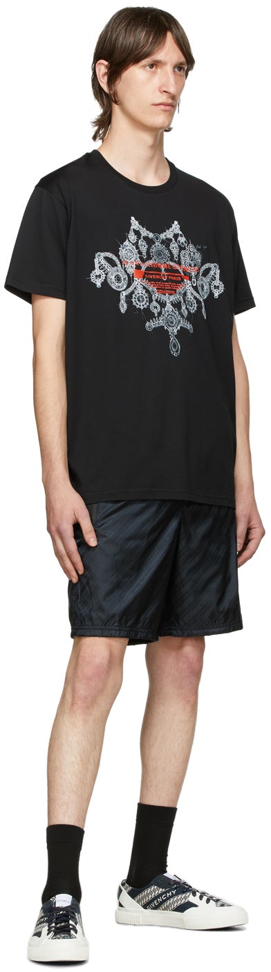 Givenchy Black Chain Track Shorts