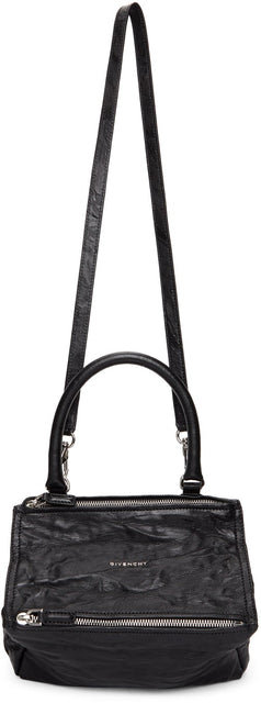 Givenchy Black Crinkled Small Pandora Bag - Sac de pandora à froissé noir Givenchy - GIVENCHY BLACK CRICKED 작은 판도라 가방