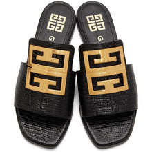 Givenchy Black Croc 4G Sandals