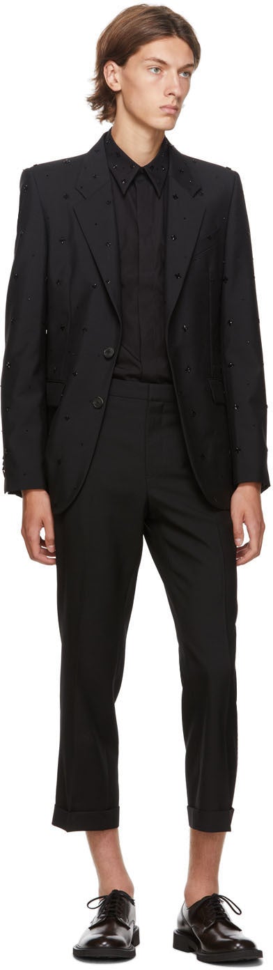 Givenchy Black Embroidered Collar Shirt