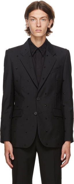 Givenchy Black Embroidered Evening Blazer - Givenchy Black Brodé Blazer Soir Brodé - Givenchy 블랙 수 놓은 저녁 블레이저