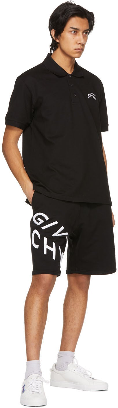 Givenchy Black Embroidered Refracted Logo Shorts