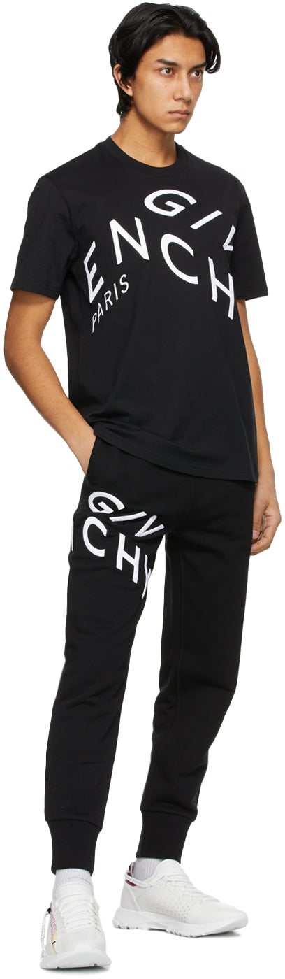 Givenchy Black Embroidered Refracted Logo T-Shirt