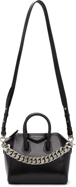 Givenchy Black G Chain Mini Antigona Bag - Givenchy Black G Chaine Mini Antigona Sac - Givenchy Black G 체인 미니 Antigona Bag.