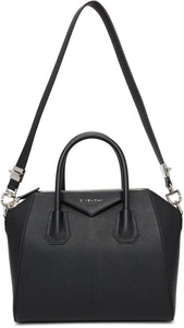 Givenchy Black Grained Small Antigona Bag - Givenchy Noir Graind Petit sac Antigona - GIVENCHY BLACK GRICED SMALL ANTIGONA BAG.