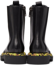 Givenchy Black Leather Camo Combat Lace-Up Boots