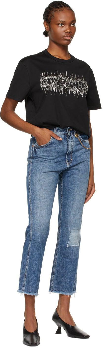 Givenchy Black Rhinestone Logo Masculine T-Shirt