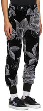 Givenchy Black Velvet Floral Schematics Lounge Pants