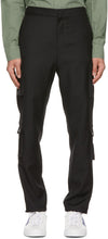 Givenchy Black Wool Patch Cargo Pants - Pantalon de cargaison en laine noire Givenchy - 지방시 검은 양모 패치화물 바지
