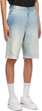 Givenchy Blue Denim Raw Edge Shorts