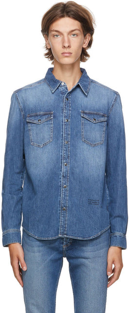 Givenchy Blue Denim Shirt - Chemise en jean bleu de Givenchy - 지방시 블루 데님 셔츠