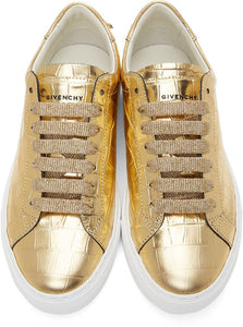 Givenchy Gold Croc Urban Knots Sneakers