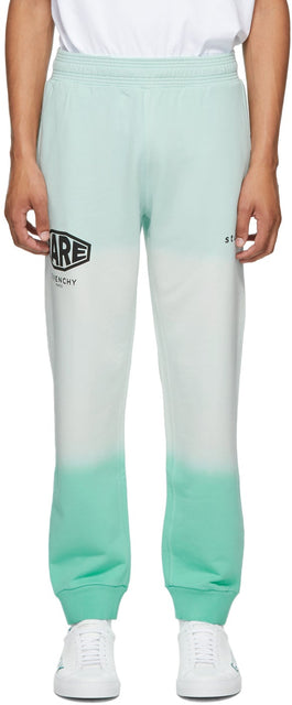 Givenchy Green Faded Effect 'Studio Homme' Lounge Pants - Pantalon de salon «Studio Homme» Effet Givenchy Vert Faded 'Studio Homme - GIVENCHY 녹색 퇴색 효과 '스튜디오 옴미'라운지 바지